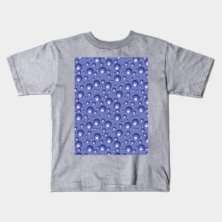 Retro Circles Blue Bubbles Kids T-Shirt